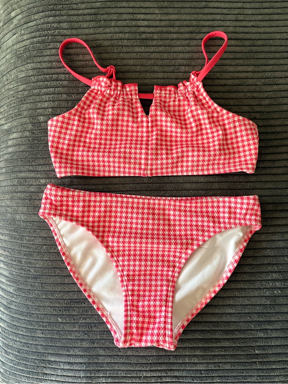 art class Girls Size Large (10/12) Gingham Two-Piece Swim Set